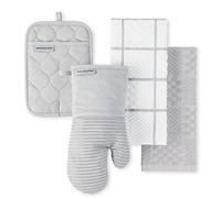 KitchenAid Onion Quilt KT OM PH Kitchen Towel, Oven Mitt & Potholder Set, Matte Grey