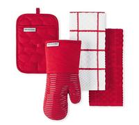 KitchenAid Onion Quilt KT OM PH Kitchen Towel, Oven Mitt & Potholder Set, Passion Red