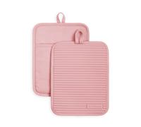 KitchenAid Ribbed Soft Silicone Pot Holder Set Dried Rose 7""""x9""""
