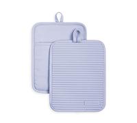 KitchenAid Ribbed Soft Silicone Pot Holder Set, Lavender Cream 7"x9"