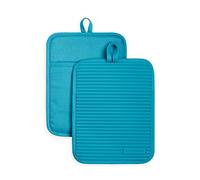 KitchenAid Ribbed Soft Silicone Pot Holder Set, Ocean Drive 7"x9"