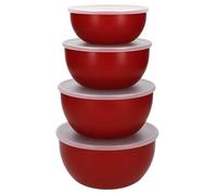 KitchenAid Set of 4 Meal Prep Bowls with Lids, Dishwasher Safe Nesting Food Storage Containers Empire Red