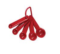 KitchenAid Set of 5 Measuring Spoons, Dishwasher Safe, Stackable Inside Each Other - Empire Red