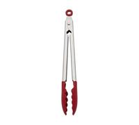 KitchenAid Silicone Stainless Steel Tongs, 12 Inch, Red