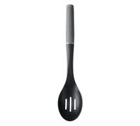 KitchenAid Soft Grip Slotted Spoon - Charcoal Grey | Slotted head drains liquids quickly; non-scratch material protects non-stick pans while stirring or serving warm dishes.