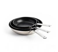 KitchenAid Stainless Steel 20 cm, 24 cm & 28 cm Frying Pan Set - Silver Silver