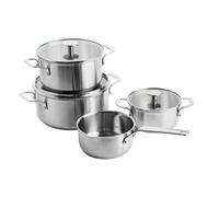 KitchenAid Stainless Steel 7-Piece Cookware Set, Induction | Stainless Steel Sheet 7-piece cookware set with uncoated stainless steel, tri-ply bases and induction compatibility