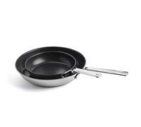 KitchenAid Stainless Steel PFAS-Free Ceramic Non-Stick 20 cm and 28 cm Frying Pan Set, Clad, Induction, Oven Safe, Silver
