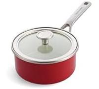 KitchenAid Steel Core Enamel 16 cm/1.3 Litre Saucepan with Lid, German Engineered Enamel, Induction, Oven Safe, Empire Red