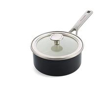 KitchenAid Steel Core Enamel Onyx Black 16cm Saucepan with Lid