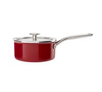 KitchenAid Steel Core Enamel 18 cm/2 Litre Saucepan with Lid, German Engineered Enamel, Induction, Oven Safe, Empire Red