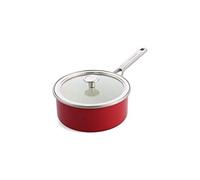 KitchenAid Steel Core Enamel 20 cm/2.4 Litre Saucepan with Lid, German Engineered Enamel, Induction, Oven Safe, Empire Red
