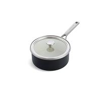 KitchenAid Steel Core Enamel 20 cm/2.4 Litre Saucepan with Lid, German Engineered Enamel, Induction, Oven Safe, Matte Black