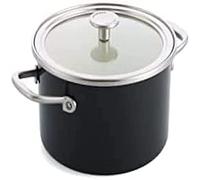 KitchenAid Steel Core Enamel Onyx Black 20cm Casserole with Lid