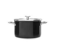 KitchenAid Steel Core Enamel Onyx Black 24 cm Casserole with Lid