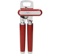 KitchenAid Tin Opener, Can and Bottle Opener, Stainless Steel, Empire Red | Dual-purpose tool pops crown caps and punctures tins effortlessly; heavy-duty build withstands high-volume catering use.