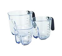 KitchenAid Universal Easy View Angled Measuring Cups, Set Of 3, Clear with Black Handles