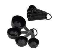 KitchenAid Universal Measuring Cup and Spoon Set, 1/4, 1/2, 1/3, and 1 Cup Size, and 1 Tablespoon, 1/2 Tablespoon, 1 Teaspoon, 1/2 Teaspoon, and 1/4 Teaspoon Size, Dishwasher Safe, 9 Piece, Black