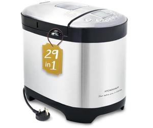 KITCHENARM 29-in-1 SMART Bread Maker Machine UK Model with Gluten Free Setting - 900G 700G 500G Stainless Steel Breadmaker with Recipes for UK - Wholemeal Bread Machine with Homemade Cycle