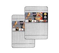 KITCHENATICS 2 Pack 10" x 15" Stainless Steel Cooling Racks - Oven, Grill & Dishwasher Safe - Patented Welds, 1-Inch Feet Air Circulation, Tight Grid Pattern