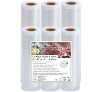 KitchenBoss 6Packs Vacuum Sealer Rolls: 20+28cm x 300cm 6 Rolls Food Storage Saver Bags | BPA Free Vac Seal Roll, Vacuum Sealer Machine Bag for Sous Vide Cooking, 18M Total