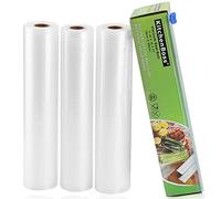 KitchenBoss Commercial Grade Embossed Bag Rolls for Food Saver 3 rolls 28x500cm