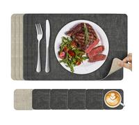 KitchenBoss Placemats Coaster Sets 6: Place Mats for Table Dinner Mat Set of 6, 43 * 30cm Dual-Sided Washable Non-slip Heat Vinyl Placemat for Kitchen Dinning Restaurant 02
