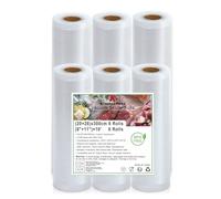KitchenBoss Vacuum Sealer Bags 6 Rolls 20/28 x 300 cm: Vacuum Film for Vacuum Sealer & Sous Vide, Vacuum Film Rolls BPA-Free, Vacuum Sealer Bag Boil-Proof, Vacuum Bag Food Reusable