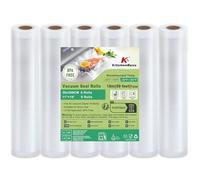 KitchenBoss Vacuum Sealer Bags, 6 Rolls, Vacuum Sealing Foil: 28 x 300 cm, Professional Foil Rolls for Vacuum Sealer & Sous Vide, Vacuum Bags for Food, Tear-Resistant and Boil-Proof