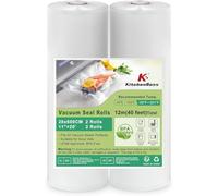 KitchenBoss Vacuum Sealer Rolls Bags: 2 Packs 28 cm x 600 cm Food Storage Saver Bag | Vac Seal Roll for Vacuum Sealer Machine Sous Vide Cooking, Large Vaccum Sealing Bags Total 12M