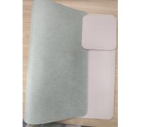 KitchenBoss Washable Place Mats: Set of 6 Place Mats Made of and Waterproof, Leather Look Placemats with Coasters, Table Coasters Double-Sided Non-Slip (Light Green + Beige) 43 x 30 cm
