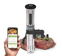 KitchenBoss WIFI Sous Vide Machine: Sous Vide Cooker 1100W Cooking Machine Ultra Quiet LED Precision Immersion Stainless Steel IPX7 Waterproof Silver