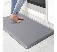 KitchenClouds Kitchen Mat Cushioned Anti Fatigue, 17"x28", Non Slip Kitchen Rugs and Mats, Waterproof Kitchen Mats for Floor, Standing Desk Mat Comfort Floor Mats for House,Sink,Office,Kitchen (Grey)