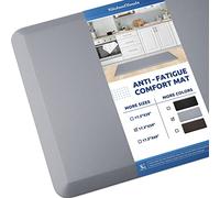KitchenClouds Kitchen Mat Cushioned Anti Fatigue, 17"x39", Non Slip Kitchen Rugs and Mats, Waterproof Kitchen Mats for Floor, Standing Desk Mat Comfort Floor Mats for House,Sink,Office,Kitchen (Grey)