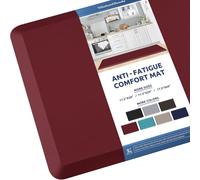 KitchenClouds - Kitchen Mat Cushioned Anti-Fatigue Mat 17.3" x 60" Waterproof Non-Slip Comfort Standing Mat for Sink Area, Desk, Office, Home (Red)