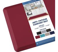 KitchenClouds - Kitchen Mat Cushioned Anti-Fatigue Mat 17.3" x 60" Waterproof Non-Slip Comfort Standing Mat for Sink Area, Desk, Office, Home (Red)