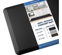 KitchenClouds Kitchen Mat Cushioned Anti Fatigue Rug 17.3"x60" Waterproof Non Slip Standing Desk Mat Comfort Floor Mats for House Sink Office (Black)