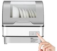 KitchenCompact Dishwasher Table Top UV Disinfection Dishwasher, with 360° Comprehensive Decontamination and Double-Effect Disinfection and Sterilization Touch Control Operation, for 4-6 People