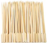 Kitchencookshop Paddle Skewers100 Pieces Bamboo Barbecue Bamboo Skewers Cocktail Sticks for Barbeque, Kebabs, Burgers, Cocktails, Buffets Party (9cm)