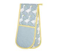 KitchenCraft 100% Cotton 'Goose' Animal-Themed Double Oven Gloves, 86 x 18 cm (34" x 7") - Grey / White