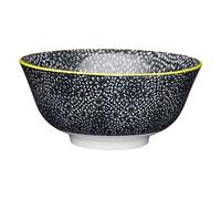 KitchenCraft 16cm Black and White Floral Ceramic Bowl