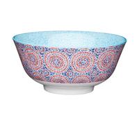KitchenCraft 16cm Blue and Red Mosaic Style Ceramic Bowl