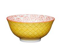 KitchenCraft 16cm Bright Yellow Floral Ceramic Bowl