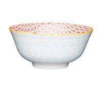 KitchenCraft 16cm Geometric Blue Ceramic Bowl