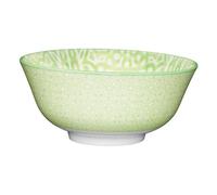 KitchenCraft 16cm Green and White Tile Effect Ceramic Bowl