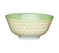 Kitchen Craft Glazed Stoneware Bowl Green Geometric