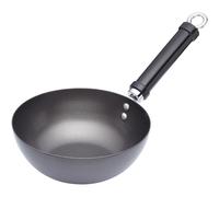 KitchenCraft 20cm Induction Safe Non Stick Carbon Steel Wok - Small Stir Fry Pan