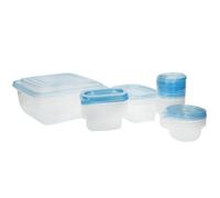 KitchenCraft Meal Prep Containers, Set of 23 Reusable Plastic Food Storage Tubs, Fridge, Freezer and Microwave Safe, BPA Free