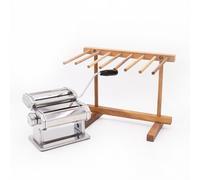 KitchenCraft 2pc Pasta Making Set with Deluxe Double Cutter Pasta Machine & Pasta Drying Stand in Silver Kitchencraft Silver