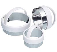 KitchenCraft 3 Piece Pastry Cutter Set, Round, Plain Edge, Ideal for Scones, Cookies, Mince Pies & More, Stainless Steel / Plastic, Assorted Sizes, Silver